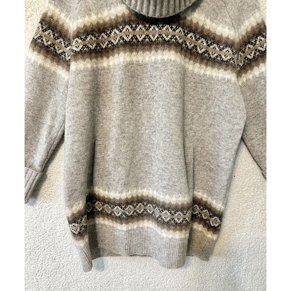 Lambswool Sweater Pullover Front Pocket Turtleneck Fair Isle Small GAP - Picture 4 of 16